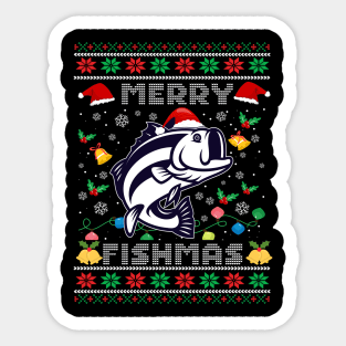 Merry Fishmas - Ugly Christmas Sweater Sticker